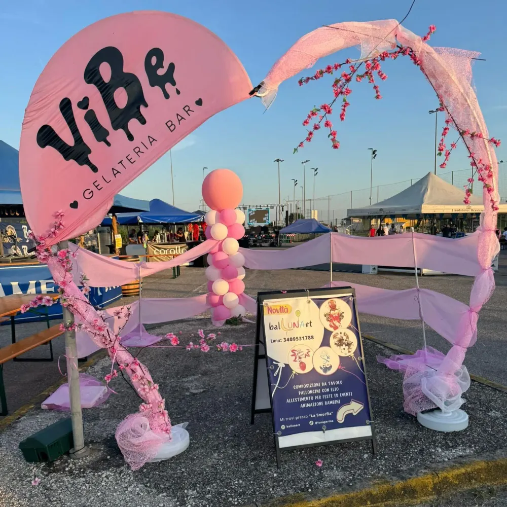 Ingresso di ViBe con la bandiera rosa in piazza